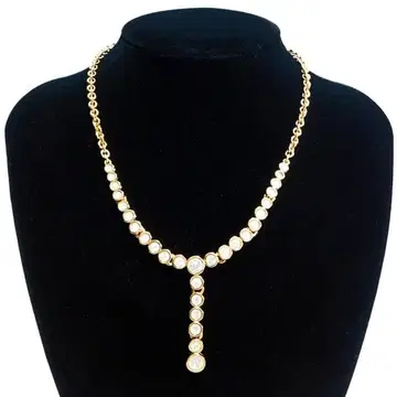 새상품급 SWAROVSKI 스와로브스키 목걸이 결혼식 파티 골드 컬러