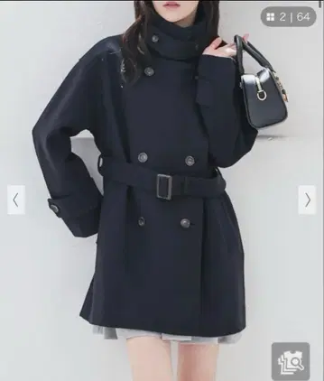 허니즈 3way 벨트 포함 코트 블랙 아우터