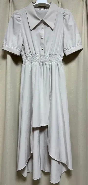 REDYAZEL 무릎 기장 원피스 베이지