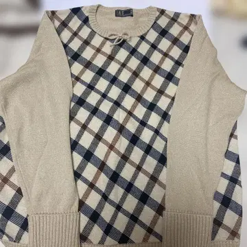 DAKS 체크 무늬 니트 스웨터 사이즈 F