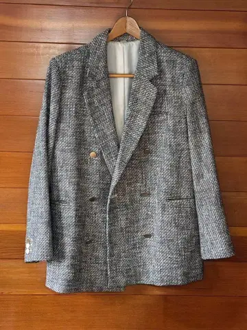 Mila Owen 트위드 자켓 금장 버튼 더블 블레이저