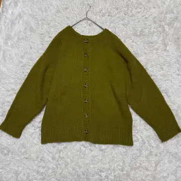 클래식 엘프 니트 가디건 S 그린 앞 버튼 여성용 긴팔 가을