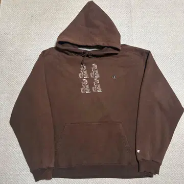 Champion 브라운 후드티 여성 프린트 00s년대 XXL 사이즈