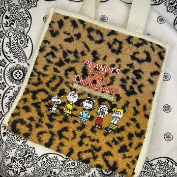 스누피 PEANUTS 레오파드 무늬 백 토트백