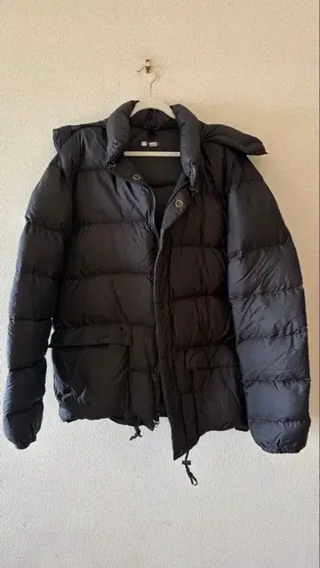 SHIPS 후드 부착 다운 자켓 XL 블랙