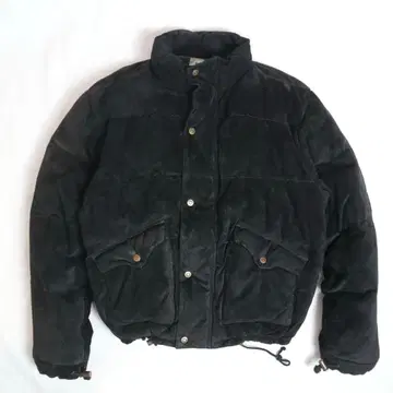 Vintage 80s 90s 스웨이드 가죽 짧은 기장 다운 자켓