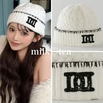 미개봉 새상품 택 포함 다리치 DD 로고 바스켓 니트 비니 화이트