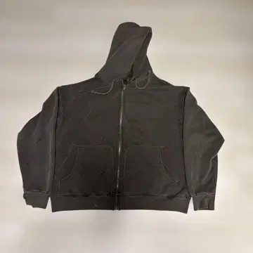 데미지 가공 오버 사이즈 후드티