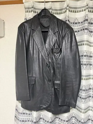 천연 가죽 테일러드 자켓 블랙 한국 구매 빈티지풍