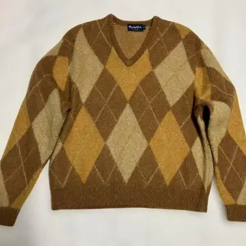 짐플렉스 Gymphlex 울 모헤어 혼방 아가일 무늬 풀오버