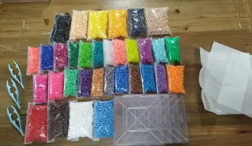 펄러비즈 멀티컬러 비즈 플레이트 포함 묶음 판매