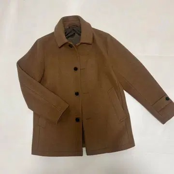 브라운 체스터 코트 울 혼방