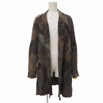 Babaghuri 바바구리 요건 레일 올 패턴 니트 가디건 롱