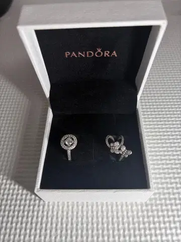 판도라 실버 반지 2개 세트