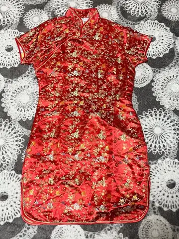 차이나 드레스 빨간색 L 사이즈