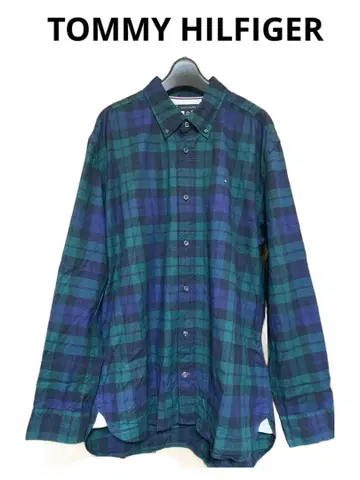 체크 무늬 코튼 긴팔 셔츠