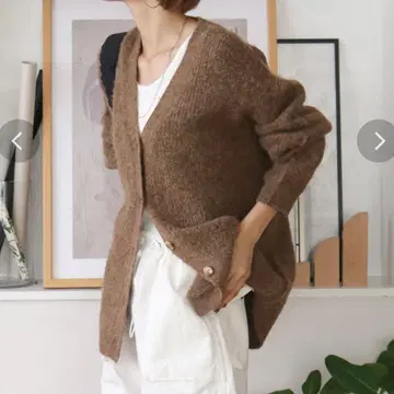 Ungrid 컬러 루즈 니트 가디건 브라운