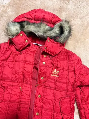 adidas 퍼 달린 롱 코트 S