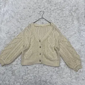 마제스틱 레곤 니트 가디건 M 아이보리 펄 버튼 여성용 긴팔 가을