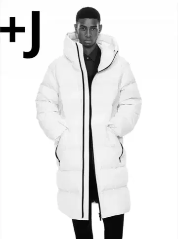 +J 화이트 롱 다운 자켓