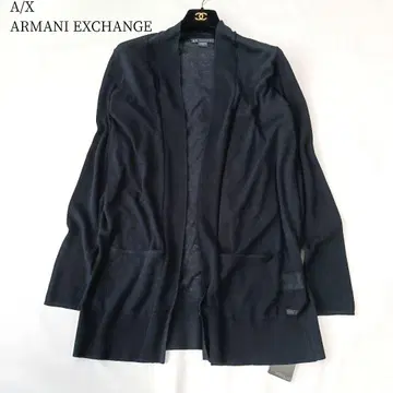 미사용 새상품 [ 아르마니 익스체인지 ] 긴팔 가디건 블랙 코튼 M