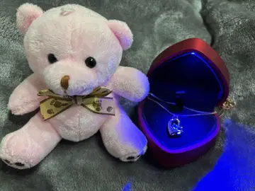 하트 모양 목걸이 & 봉제 인형 세트