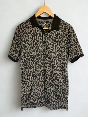 레오파드 무늬 피케 셔츠 남성용