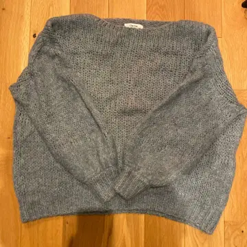 DouDou 그레이 긴팔 니트 스웨터