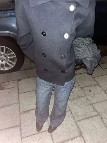 빈티지 50s 울 더블 브레스트 코트 사이즈 38 네이비