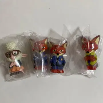 주토피아 소프트 비닐 퍼펫 마스코트 4개 세트