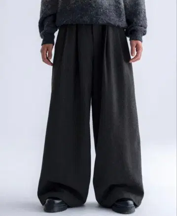 SINSS 트위드 3 턱 와이드 슬랙스