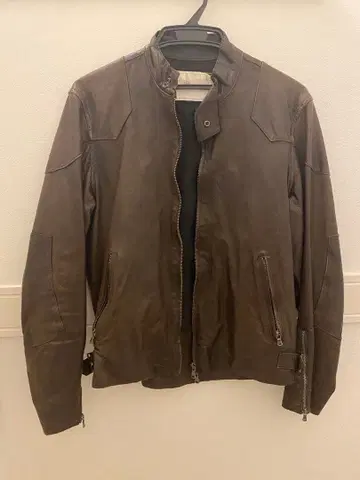 Beams 브라운 가죽 자켓