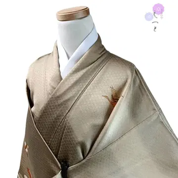 51 에또 기모노 순수 실크 이중 기모노 츠케사게 학