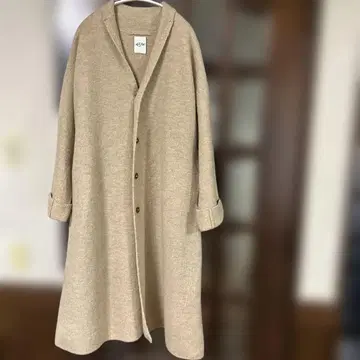 45R 융모 니트 롱 코트