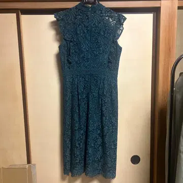 새상품급 urban Research 다크 틸 레이스 드레스 프릴 소매