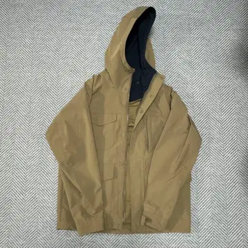 유니클로 UNIQLO 자켓, 베이지, 후드 부착