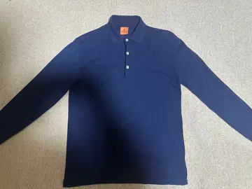 ANDERSEN-ANDERSEN 네이비 긴팔 니트 피케 셔츠