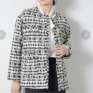 BEAMS HEART 트위드 미들 자켓