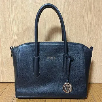 FURLA 블랙 가죽 핸드백 백