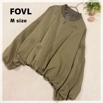 [포블] 집업 블루종 M 라이트 카키 얇은 소재 볼륨 소매