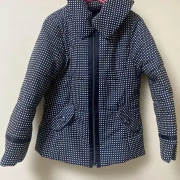 충전솜 코트 네이비 도트
