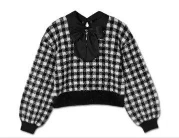 라메 리본 샤기 풀오버 (블랙)