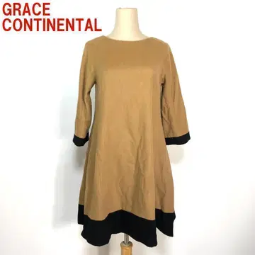 A1346 그레이스 클래스 무릎 기장 원피스 울 플레어 베이지 36