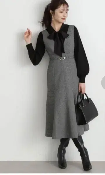 머메이드 트위드 점프 스커트 프로포션 바디 드레싱