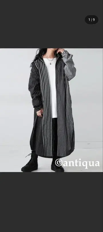 안티카 스트라이프 셔츠 원피스