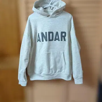 ANDAR 로고 그레이 후드티 S! 심플