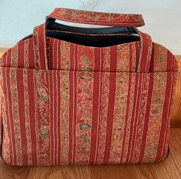 기모노 가방 크레이프 원단 기모노 원단 토트백 브라운 계열