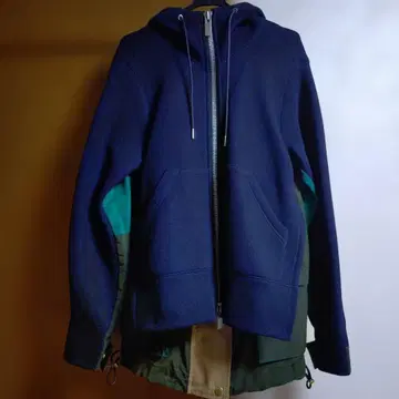 sacai 사카이/후드티 블루종 도킹 스펀지 맨투맨 코트