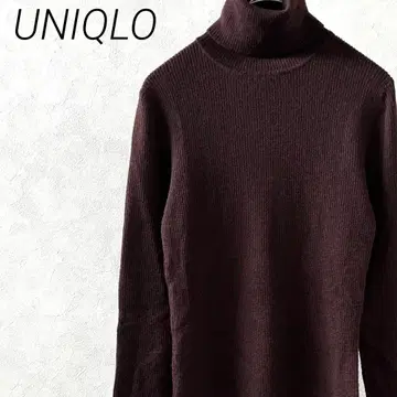UNIQLO 파인 메리노 리브 터틀넥 스웨터 심플 울 혼방