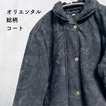 페이즐리풍 오리엔탈 올 패턴 코트 00's vintage